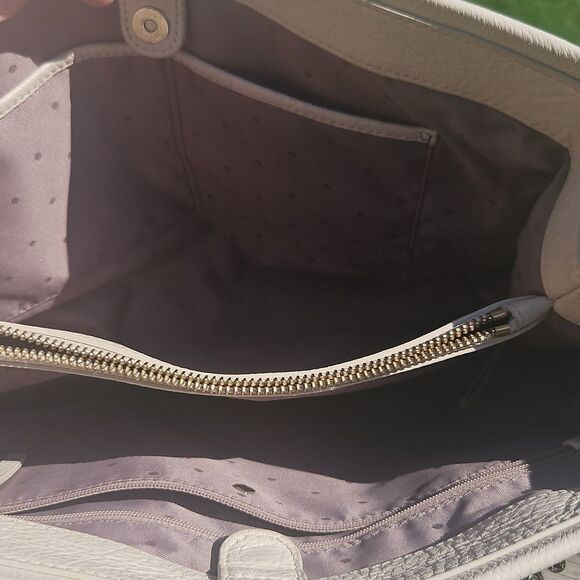 Kate Spade Pebbled Leather Shoulder Bag Cream Chain Strap - Picture 8 of 12